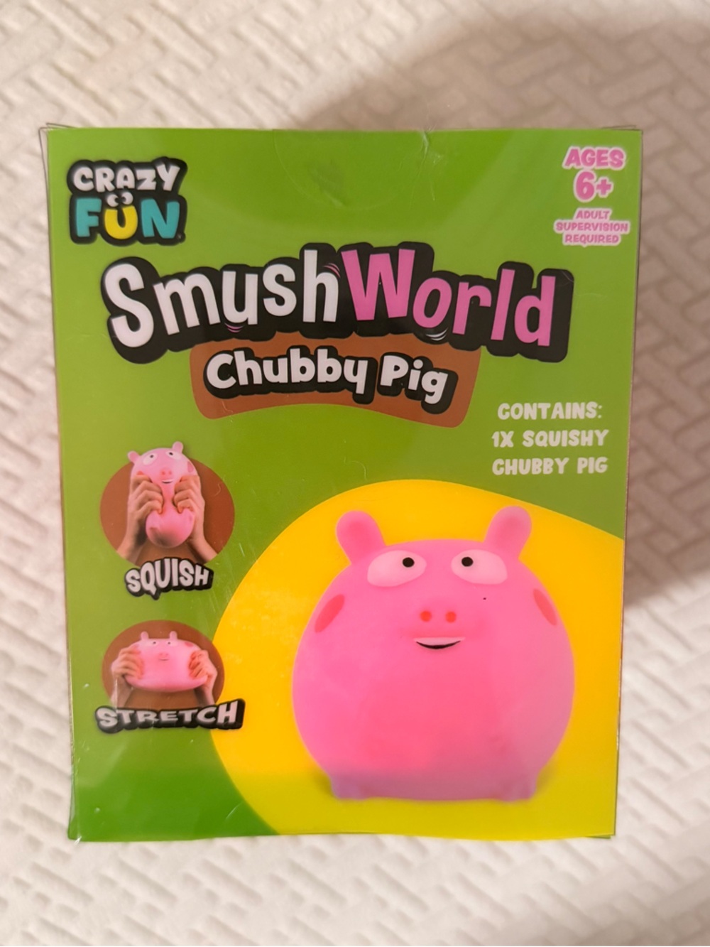 Smush World Chubby Pig Squishy Pink Stretch Stress Toy Viral TikTok Sensory - Picture 2 of 2